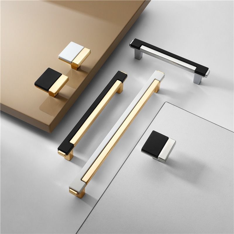 Furniture Hardware Black - Zinc Alloy Modern Gold Black Chrome