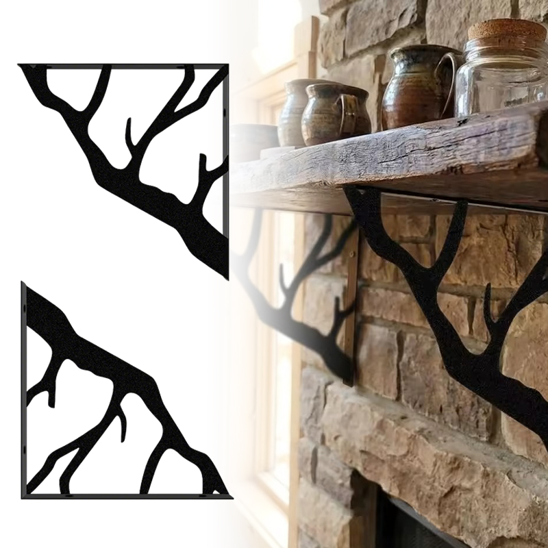 2PCS Black Tree Branch Metal S - Shelf Bracket Pair review and price
