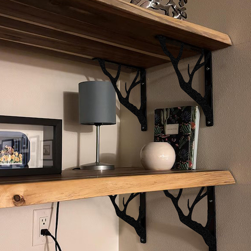 2PCS Black Tree Branch Metal S - Shelf Bracket Pair review and price