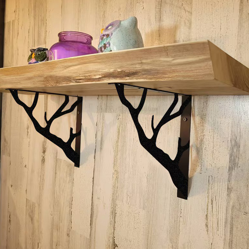 2PCS Black Tree Branch Metal S - Shelf Bracket Pair review and price