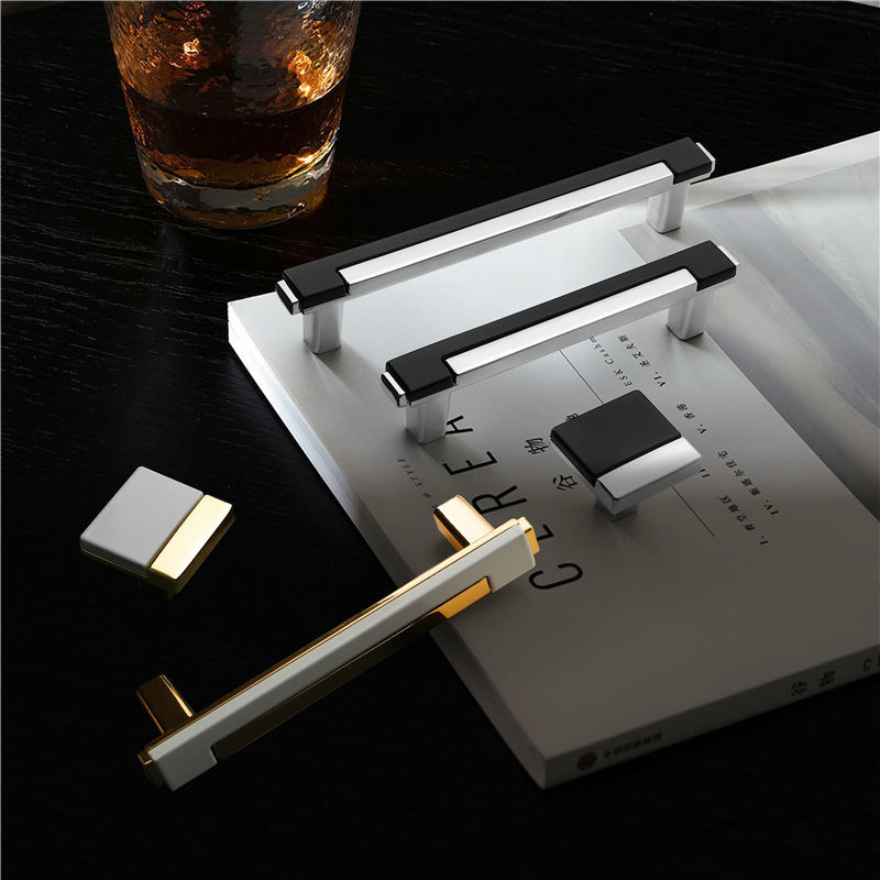 Zinc Alloy Modern Gold Black C - Furniture Hardware Black review and price