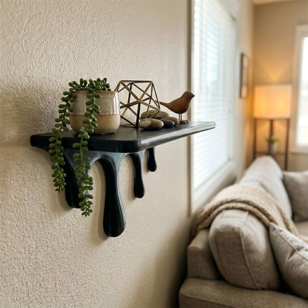 3D Printed Drip Floating Shelf - Shelf Bracket Pair review and price