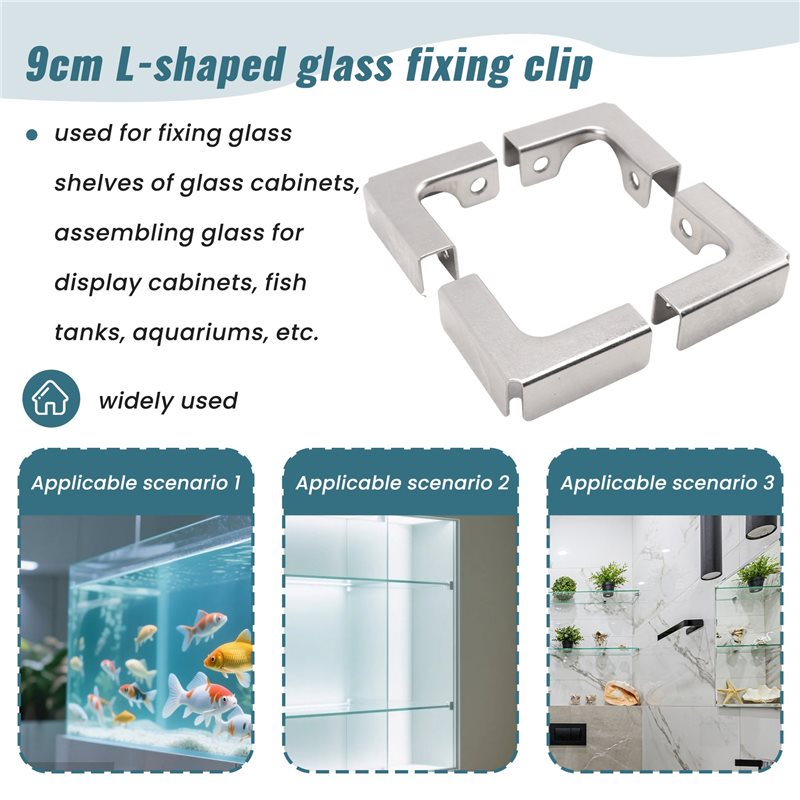 ABUI-4Pcs L Type Glass Fixing  - Furniture Hardware Types review and price